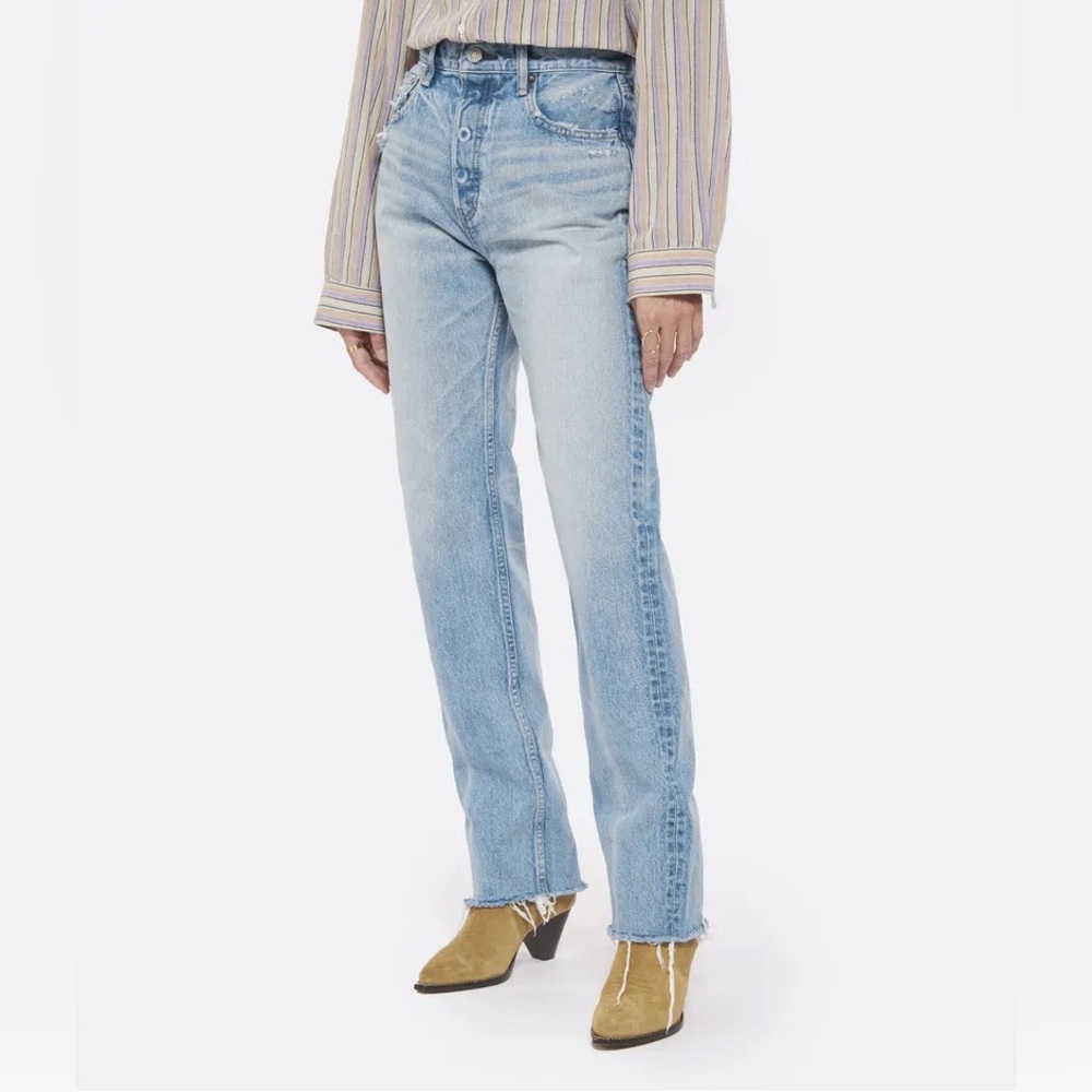Moussy Light Blue Straight Leg Jeans